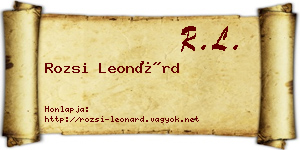 Rozsi Leonárd névjegykártya